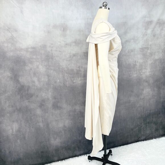 Lan Ting Bride Dress Womens 10 Cream Bridesmaid Wedding Party Minimalist Elegant - Picture 6 of 12